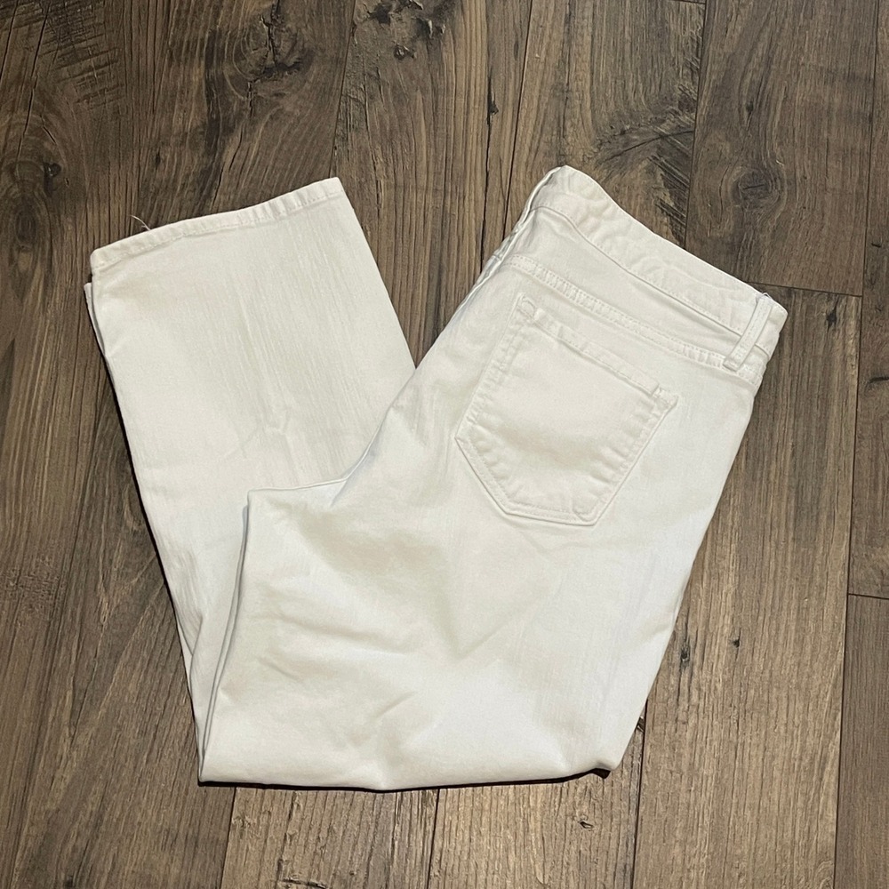 Nine West Chrystie Capri Jeans Womens 12 White Stretch Denim Cropped Pants